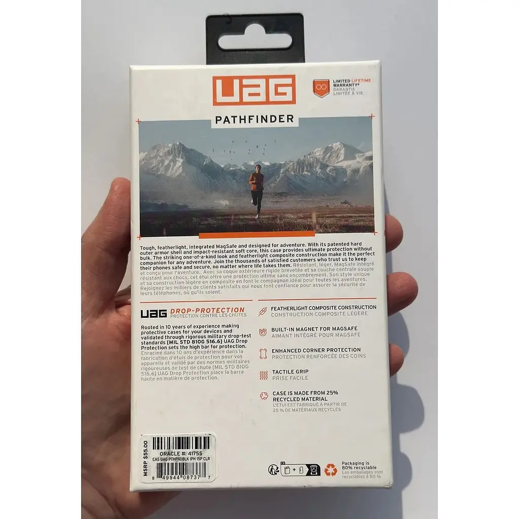 Протиударний чохол UAG Pathfinder MagSafe для iPhone 15 Pro (6.1") Clear Ice (114281114343) - фото 3