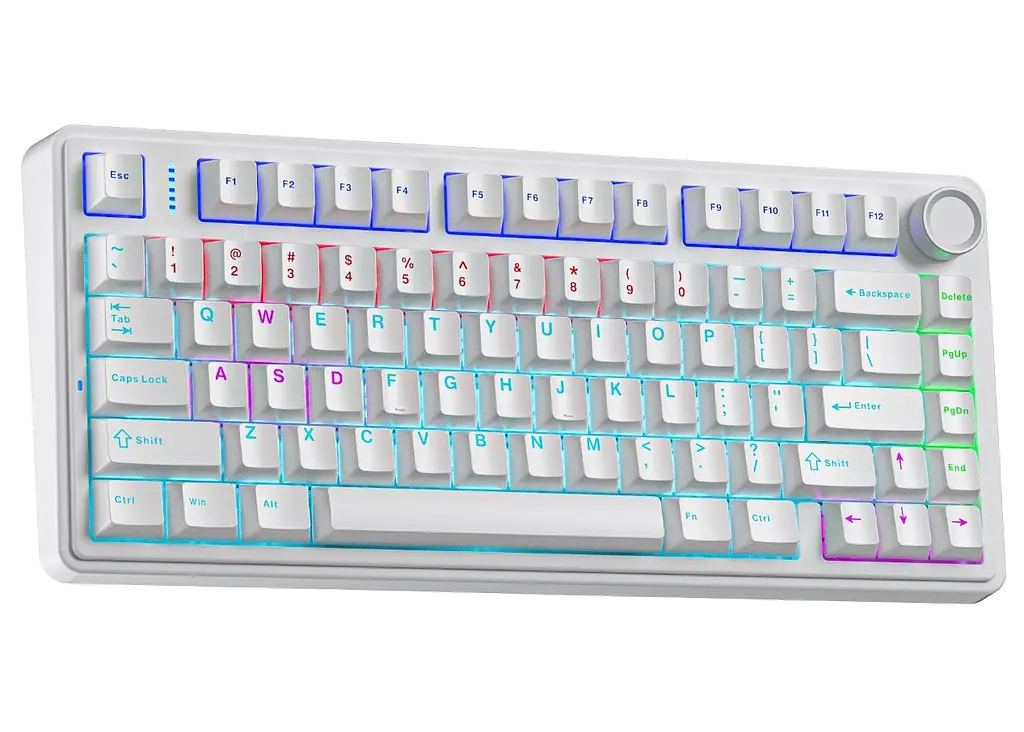 Клавіатура ігрова дротова механічна Aula F75 Mechanical White KRGD Red switch ENG/UKR - фото 2