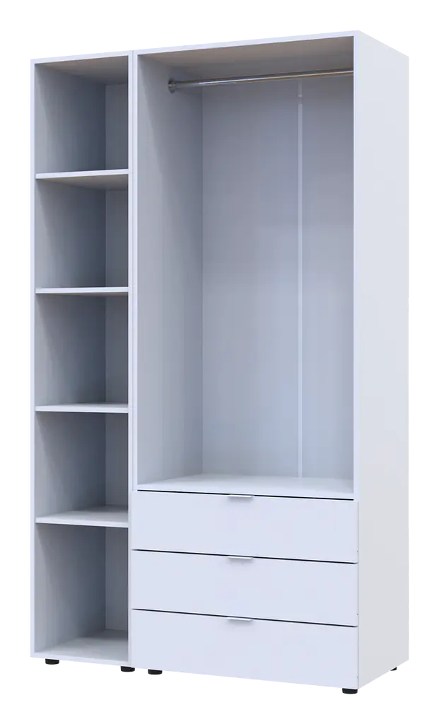 Шафа для одягу Doros Гелар Біла 2ДСП/Дзеркало 116.5х49.5х203.4 (42002154) - фото 5