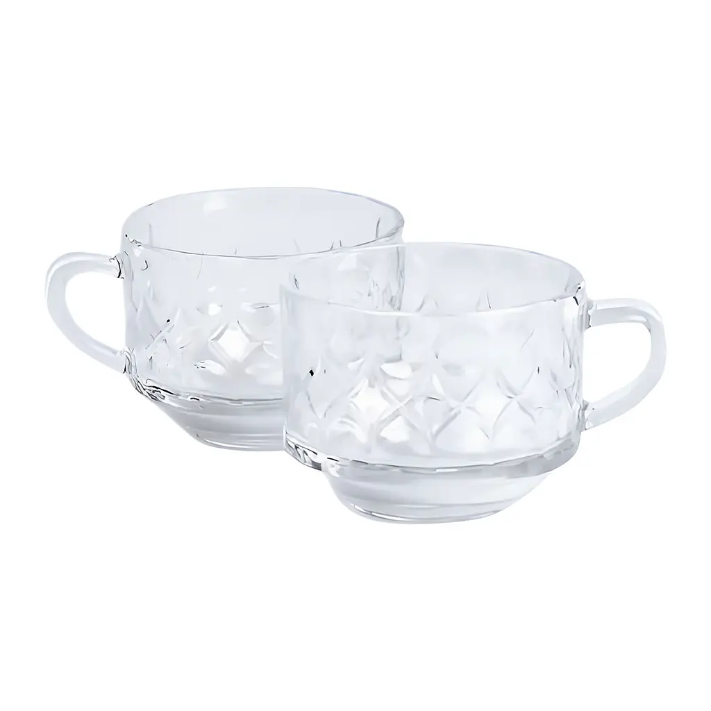 Набір чашок скляних Yiwu під кришталь 2 шт. 450 мл кристалічний HP-YH-61 - фото 2