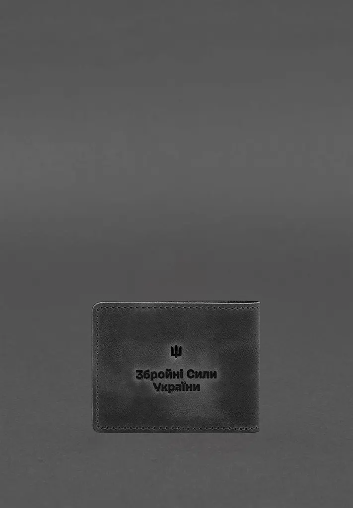 Кожаная обложка для удостоверения участника боевых действий (УБД) 2.2 черная Crazy Horse - фото 5