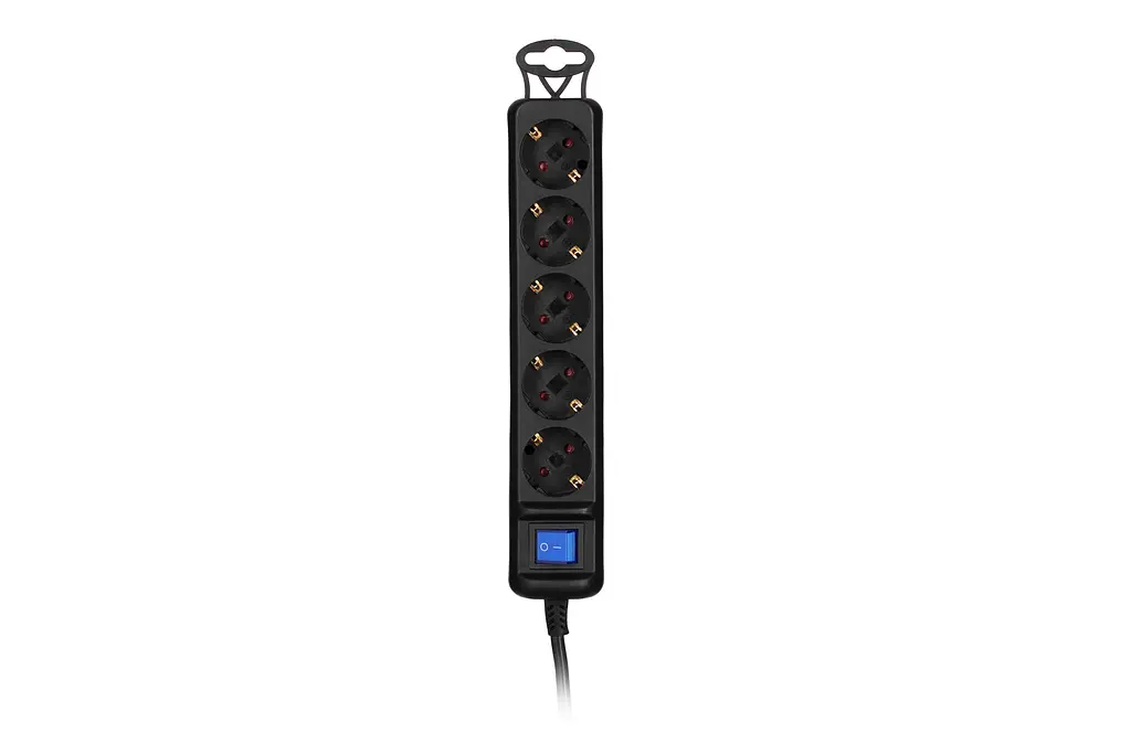 Подовжувач мережевий 5 розеток 5 метрів 2E Power Extension 5 Type F 5m 16A Black - фото 3