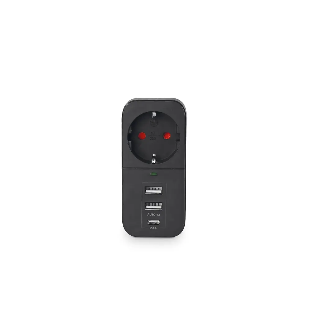 Мережевий адаптер VIDEX ONCORD з/з 1п 2.4A 2USB+USB-C Black VIDEX (27698-000) - фото 5