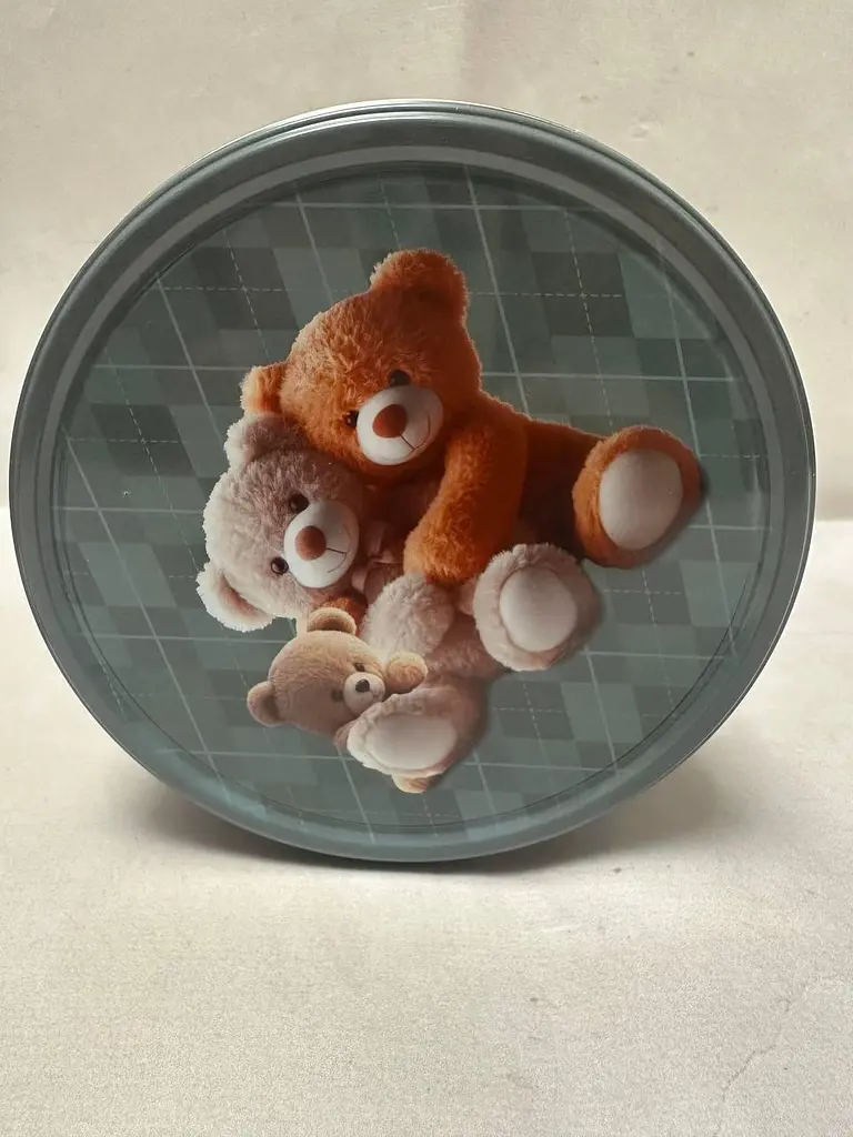 Печиво вершкове Jacobsens Bakery Cute Teddies металева банка сіро- блакитна 150 г