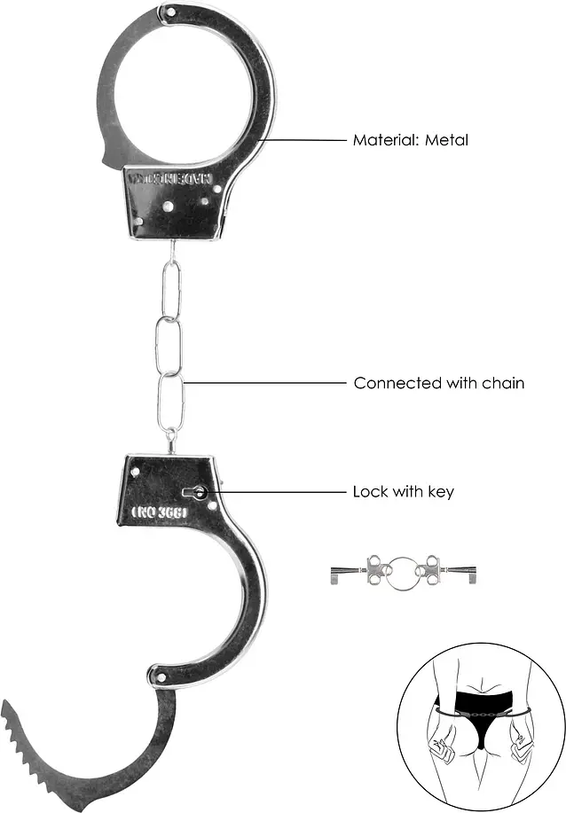 Наручники Ouch! Beginner's Handcuffs (сріблястий) - фото 4