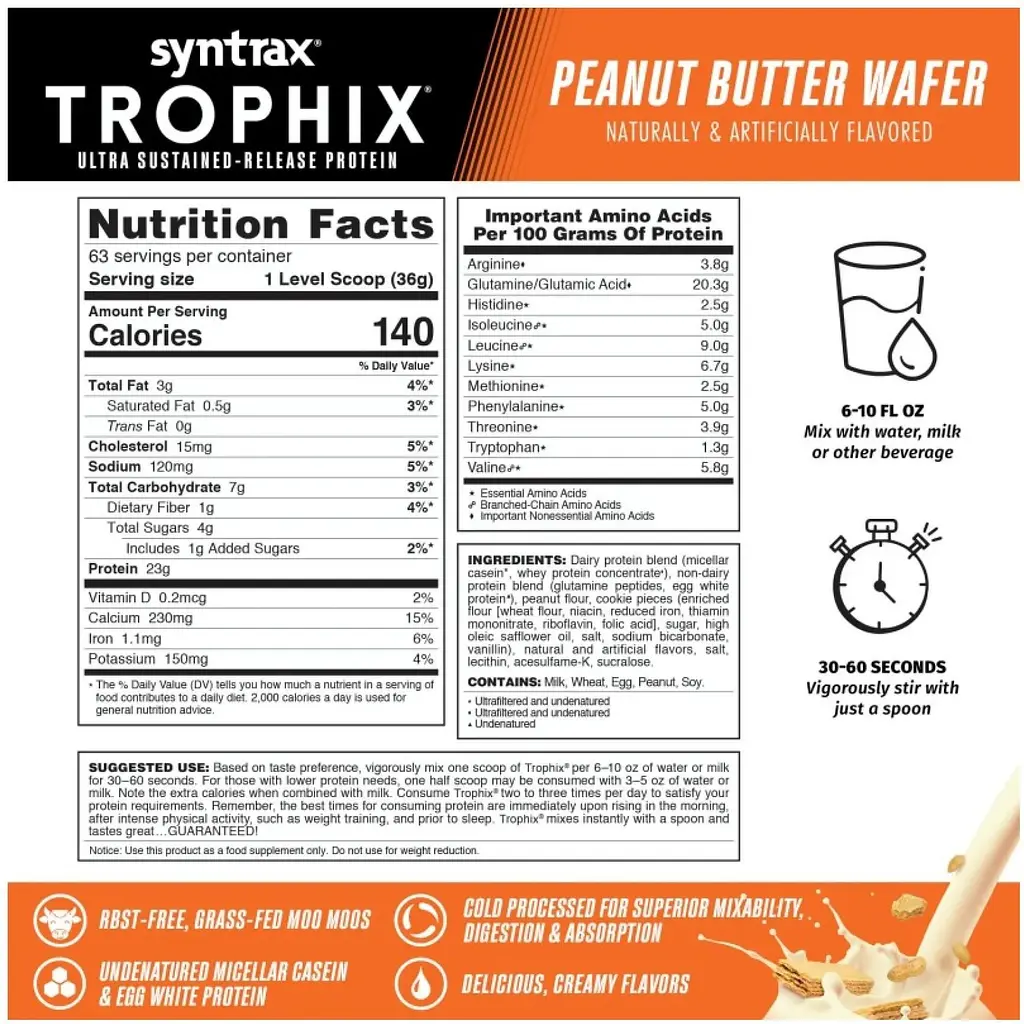 Протеїн Syntrax Trophix Peanut Butter Wafer 2270 г - фото 2