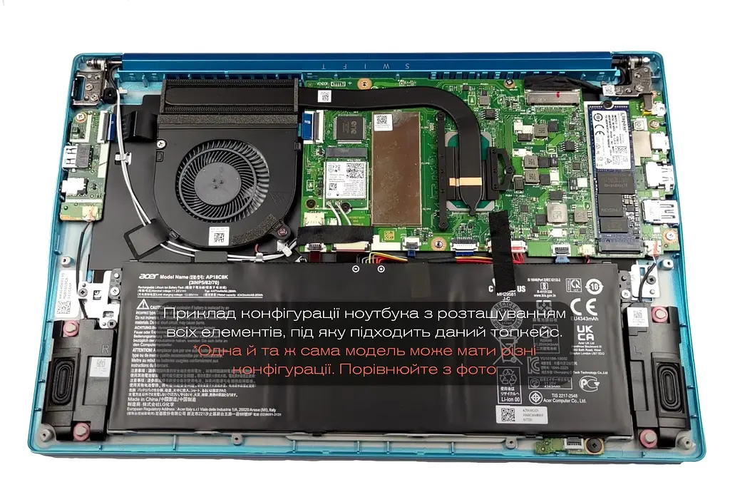 Топкейс ноутбука / верхня панель та клавіатура для ноутбука Acer Swift 3 SF314-59 (6B.A0MN2.009) Оригінал від Acer, Верхня панель клавіатури - фото 3