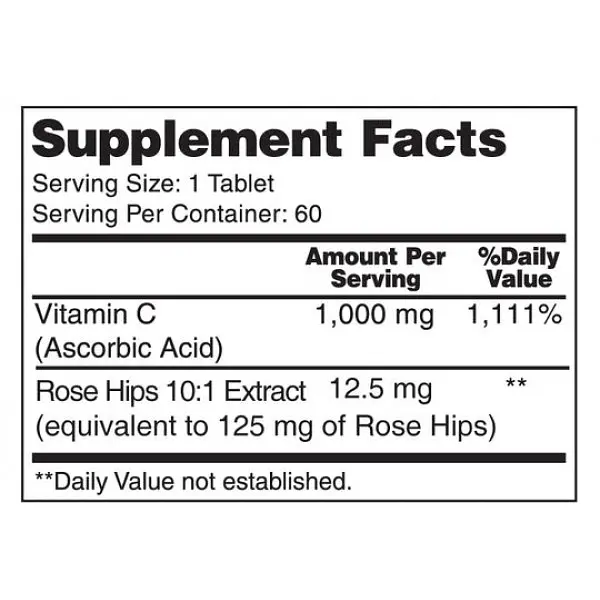 Вітамін C Earths Creation Vitamin C 1000 mg with rose hips 60 таб (1091-817 526) - фото 2