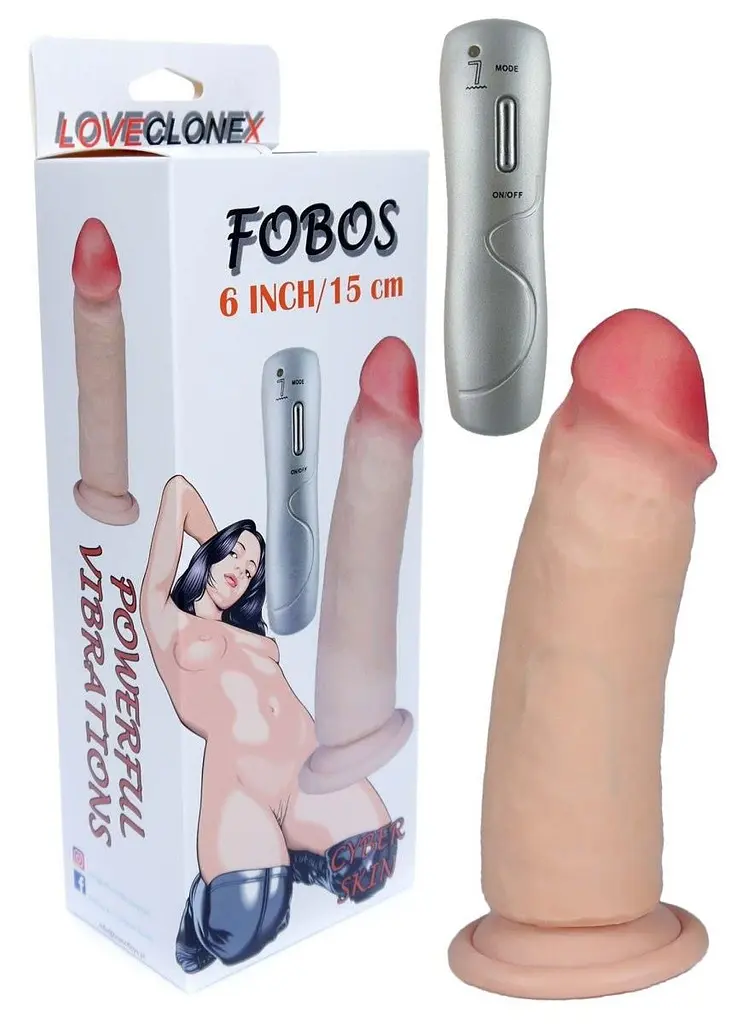Вібратор B - Series Real Fobos 6", 18 см (тілесний) - фото 5
