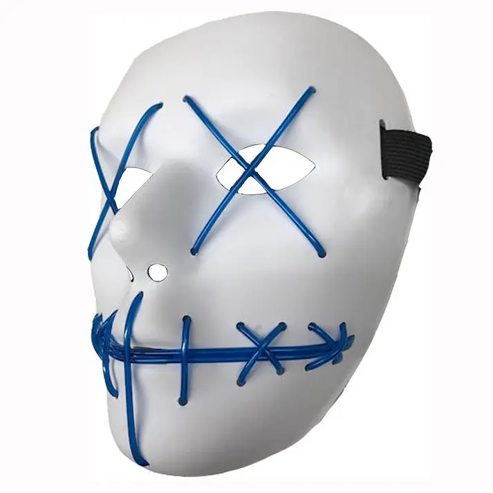 Неонова маска для вечірок із підсвіткою LED Mask 1 Blue - фото 2