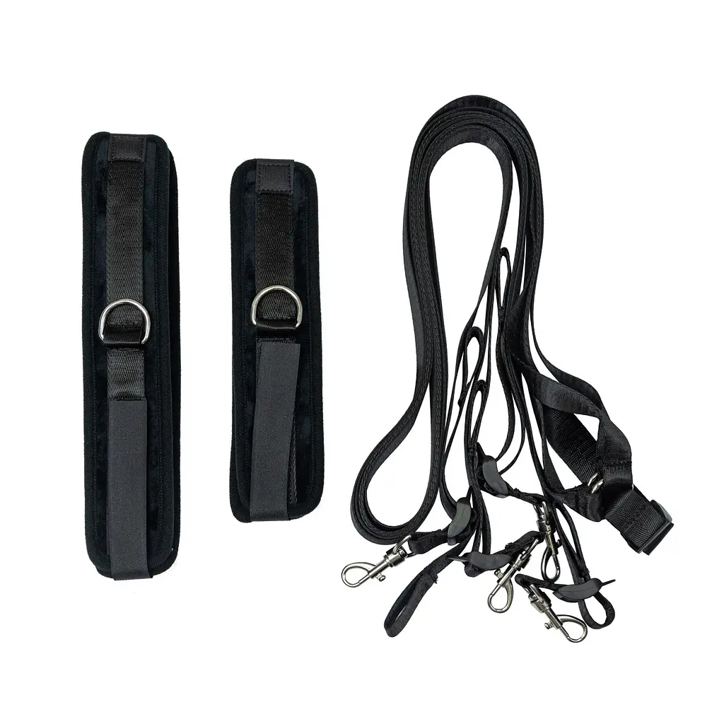 Розтяжка на ліжко Punishment – 5-Piece Bed Restraint Kit – Black, 5 предметів - фото 4