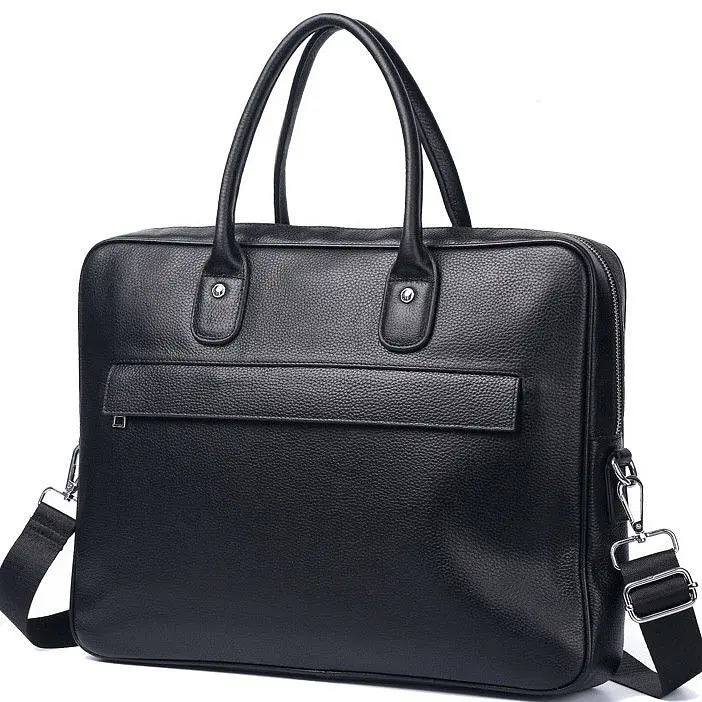 Шкіряна чоловіча сумка-портфель для ноутбука Tiding Bag M364A чорна - фото 11