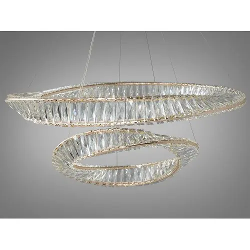 Люстра кршталеві кільця Linisoln 6105-80x50 FG метал, кришталь LED 120Вт 22-27м² 100-50см - фото 2