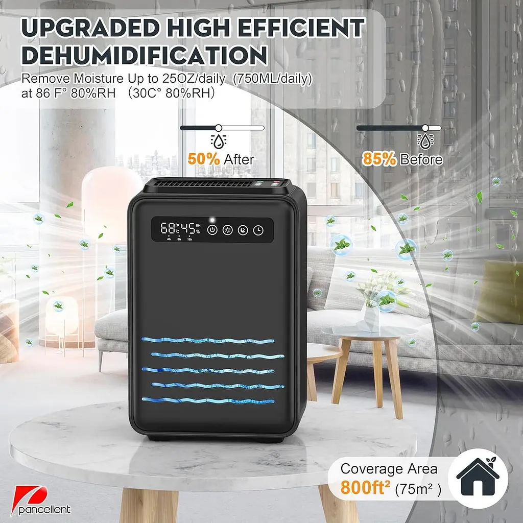 Осушувач повітря Pancellent до 75 м² з пультом та LED підсвіткою - фото 6