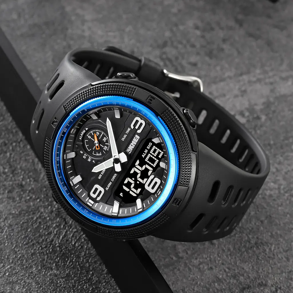 Чоловічий наручний годинник 1655BUBK Black-Blue Skmei acs0030649 - фото 4