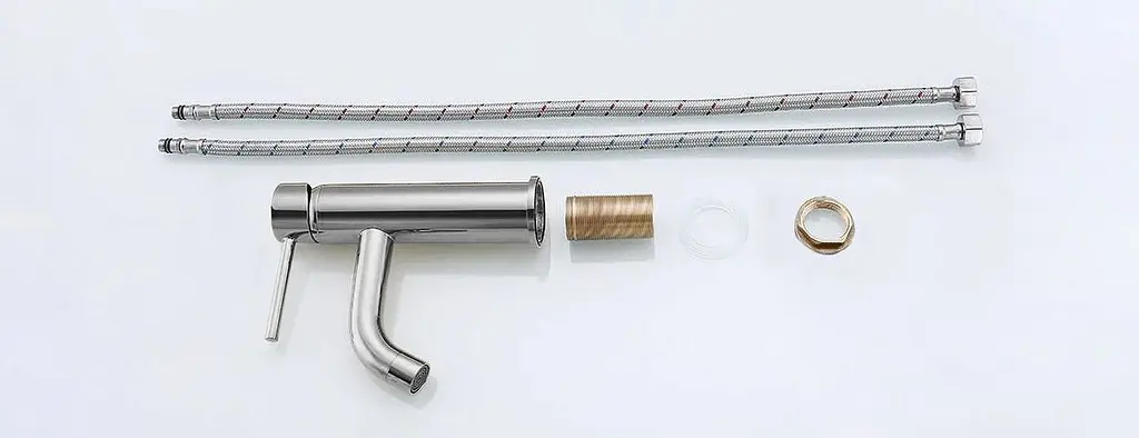 Змішувач для умивальника Rea Lungo chrome низький REA-B4101, Хром - фото 7