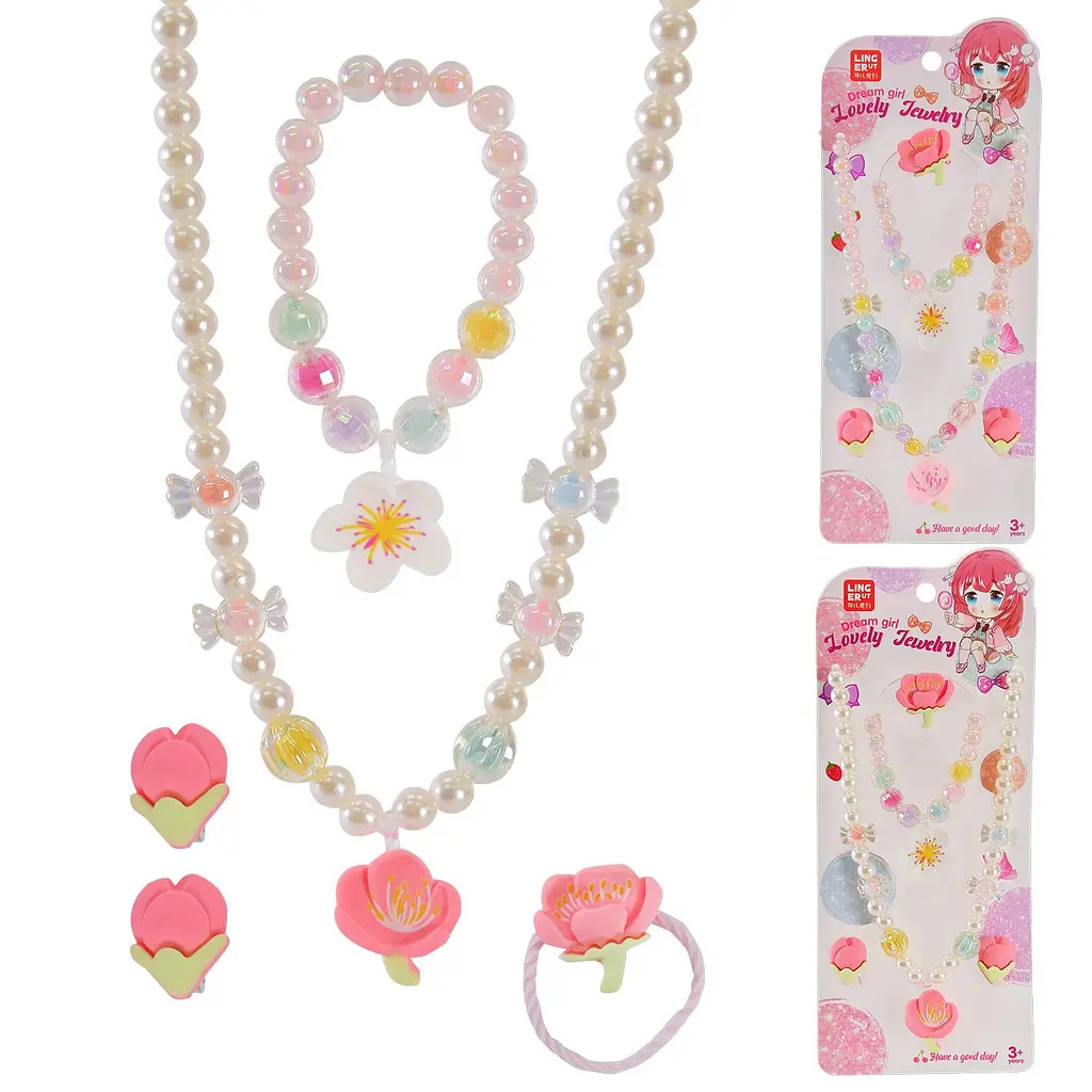 Набір дитячої біжутерії Lovely Jewelry із намистами та шпильками (B4327) в асортименті