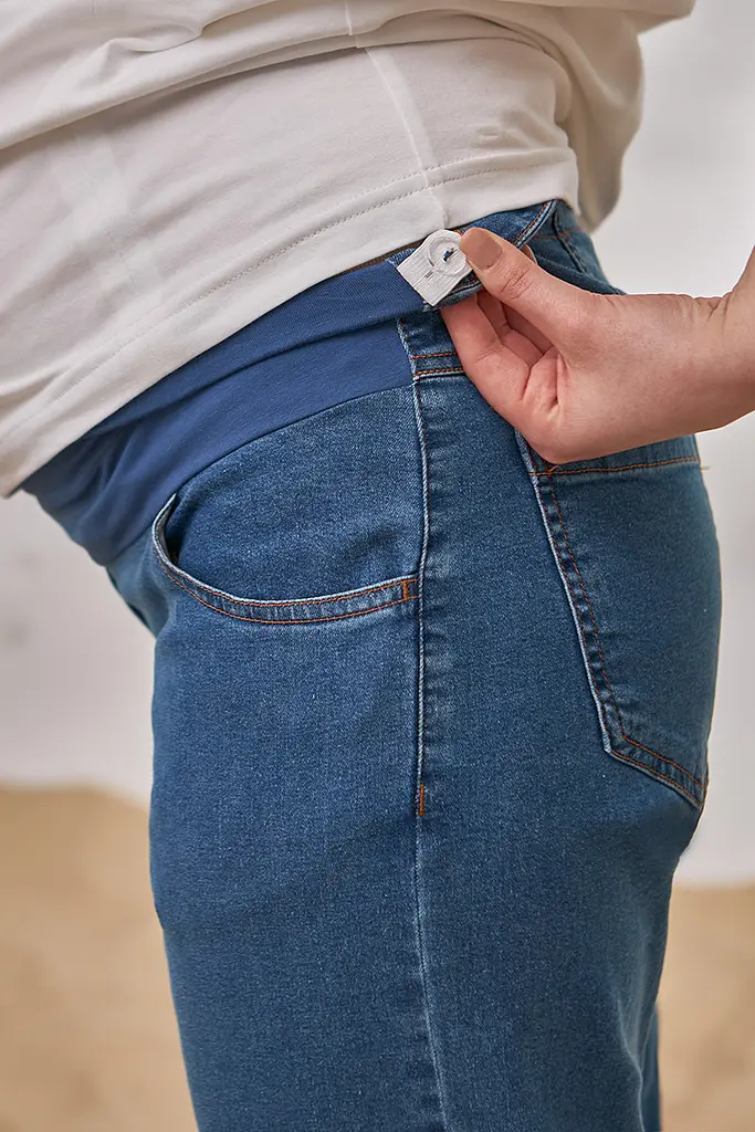 Вільні легкі джинси Mom для вагітних Sheldon denim S Юла Мама Блакитний - фото 4