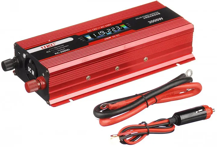 Автоінвертор-перетворювач напруги з LCD-екраном UKC 12 V-220 V 2000 W KC-2000D