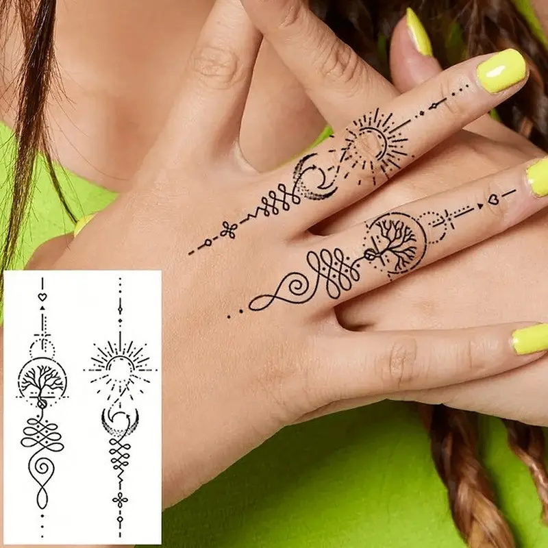 Набор детских временных тату Черные мини №2 Fresh Tattoo black-tattoo-mini-set-2-3, 30 штук по 9,5*5,5 см - фото 7