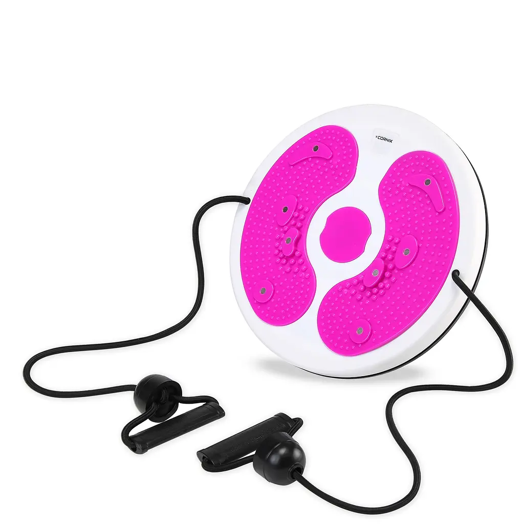 Диск здоров'я для талії Cornix Twisting Waist Disc з еспандерами White/Pink XR-0447