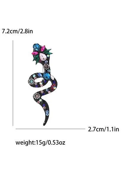 Брошь Змея женская брошь-булавка синяя - фото 2