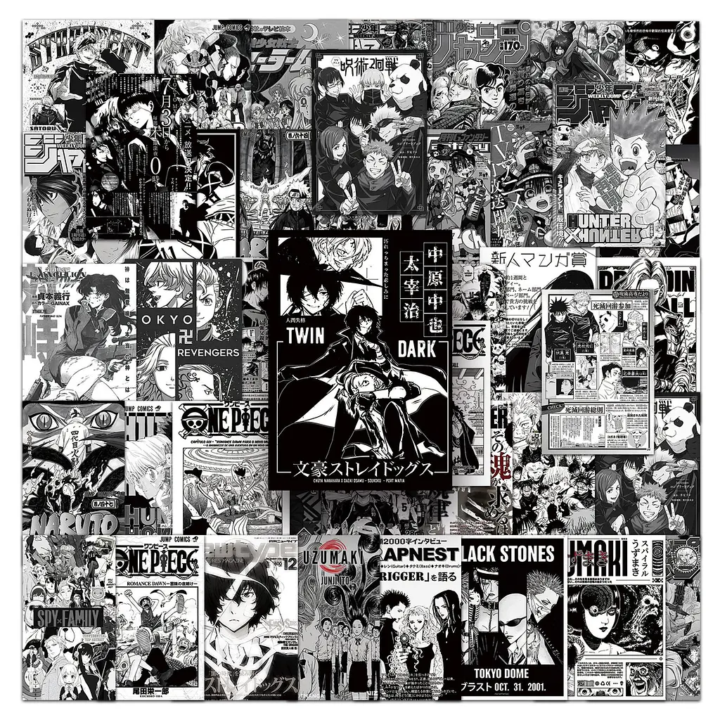 Стікерпак Чб Аніме-хіти: обкладинки набір наклейок GeekLand Anime Hits: Classics and Modernity 50 - фото 2