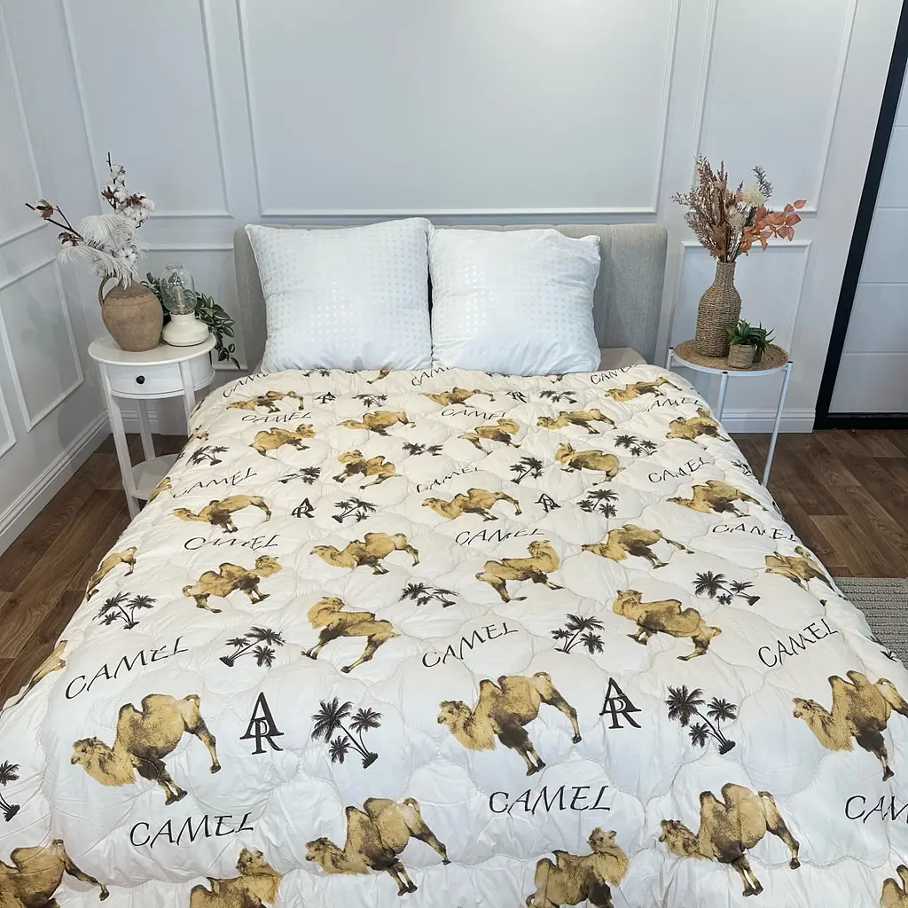 Ковдра євро відкрита двостороння з вовни Arda Camell wool 21438 195х215 см бежева - фото 5