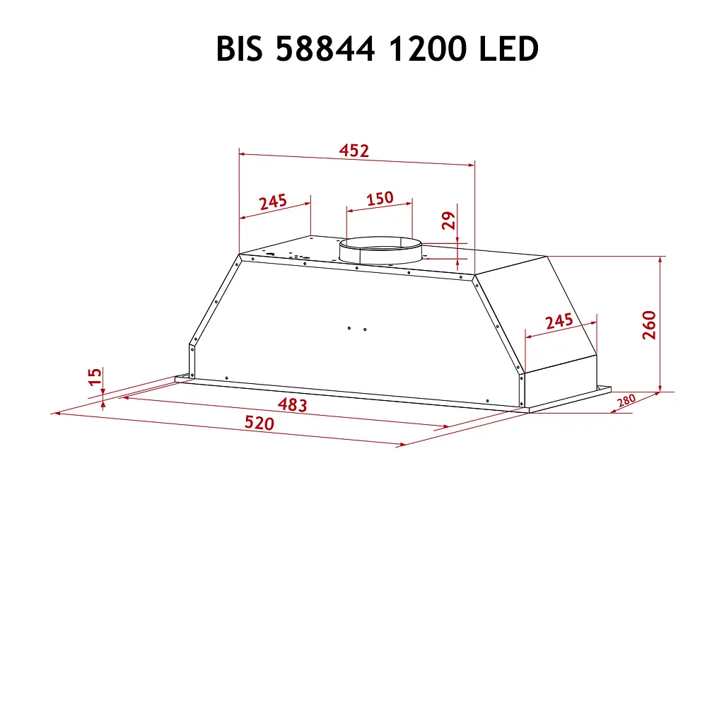 Витяжка повновбудована PERFELLI BIS 58844 WH 1200 LED - фото 11
