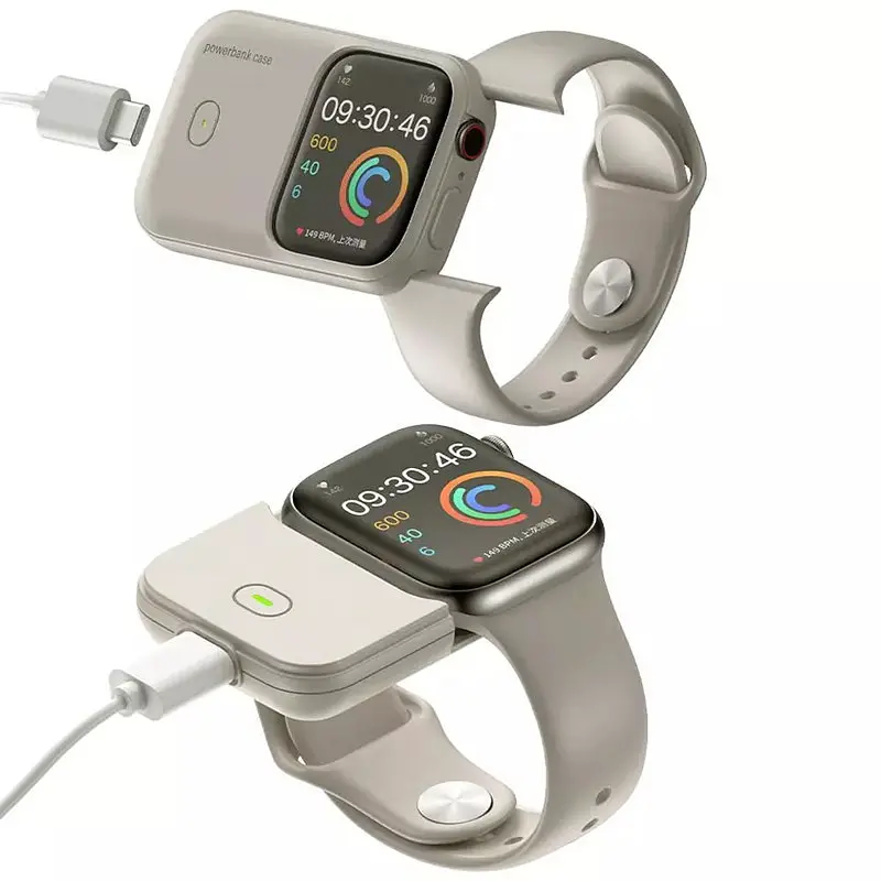 Портативний ЗП Charging Soft Case for Apple Watch 49mm 1200 mAh Moon White - фото 5