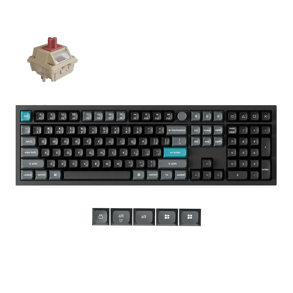Клавіатура бездротова Keychron Q6 Ultra Keychron Red Switch Black RGB (Q6U-M1-UA) - фото 7