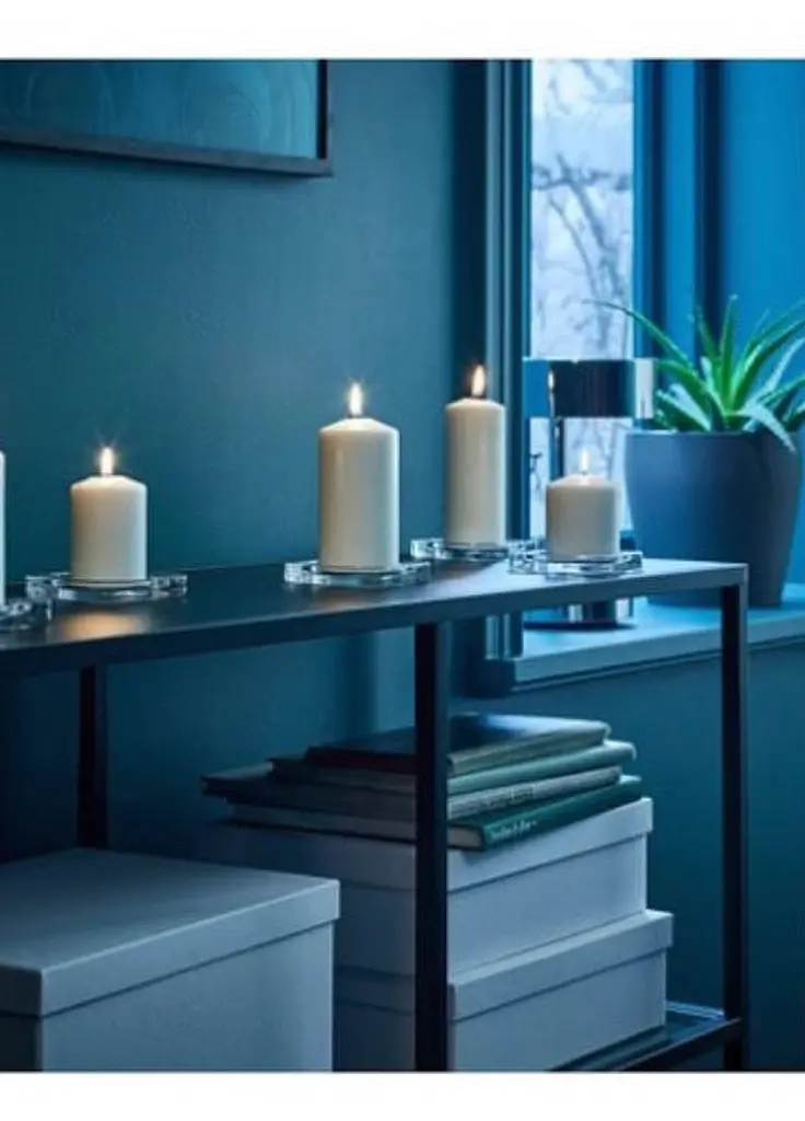 Блокова свічка IKEA 14 см без аромату біла 45 годин горіння - фото 2