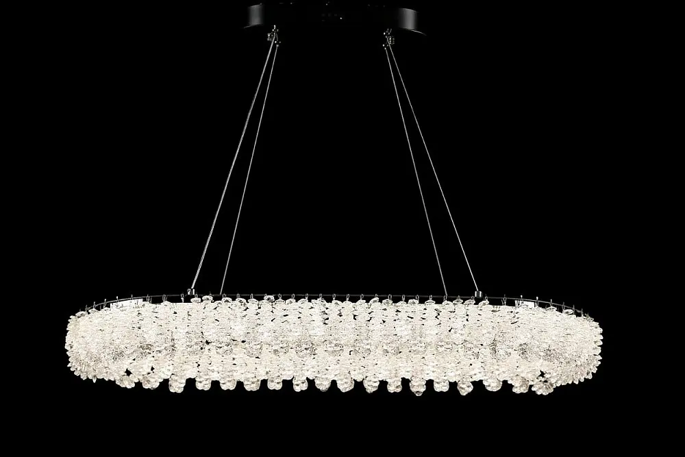 Сучасна підвісна кришталева люстра L33038/800x380/1 LED (CH) - хром, 120 Вт, діаметр 80 см, від 17 до 25 м2 - фото 6