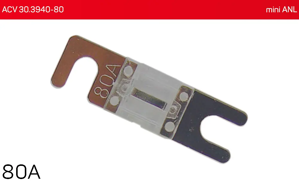 Запобіжник mini ANL 80А (1 шт.) ACV 30.3940-80 - фото 2