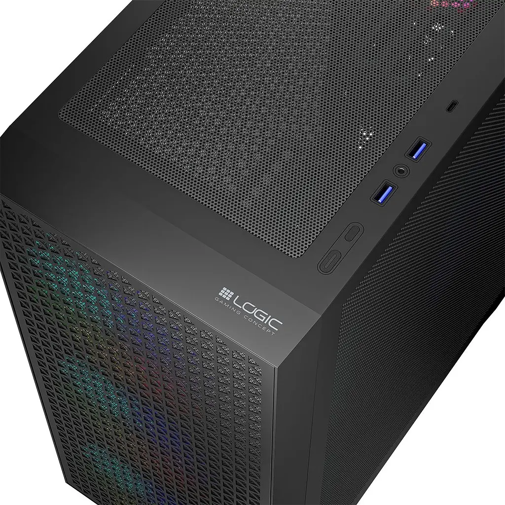 Корпус LogicConcept DART PRO ARGB MIDI BLACK MESH fans 4x120 мм без БЖ ATX (AT-DART-PRO-ARGB-10) - фото 3