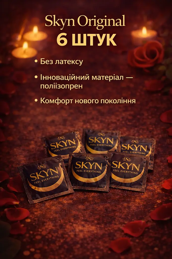 Презервативи Skyn Original безлатексні 6 шт поштучно — поліізопренові презервативи з природними відчуттями