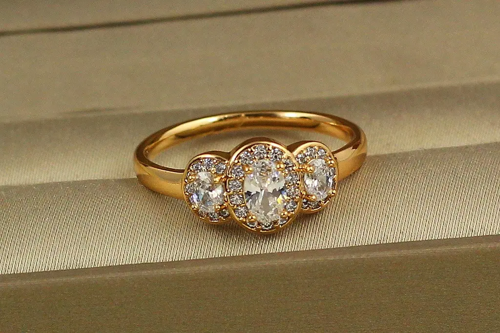 Кільце Xuping Jewelry три овали р 20 золотисте