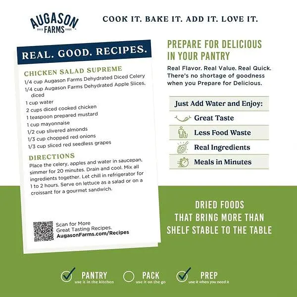 Селера нарізана сублімована з великим терміном придатності 25 років Augason Farms, 73 порції - фото 6