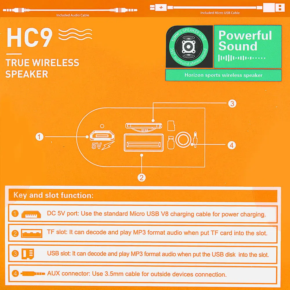 Портативная Bluetooth-колонка Hoco HC9 Dazzling pulse sports BT speaker Черный - фото 3