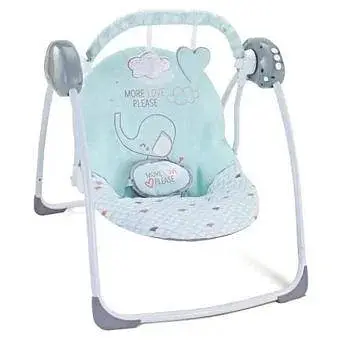 Дитяча електронна гойдалка для новонароджених X-644 зелена - фото 2