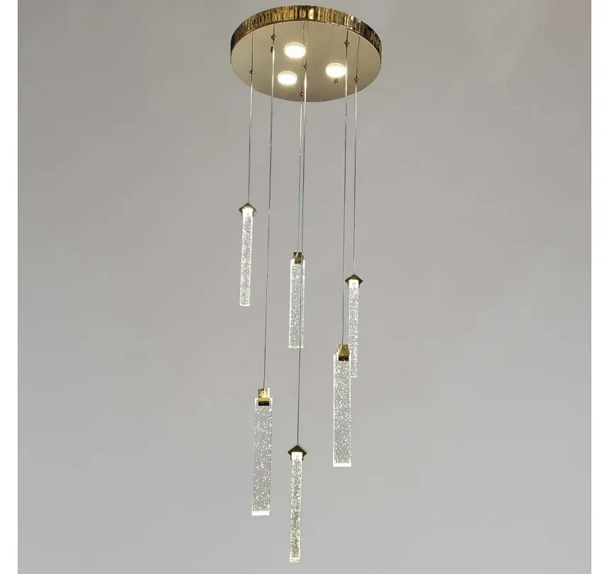 Каскадна золота LED люстра на 6 скляних підвісів Artlight 2317/6GD - фото 2