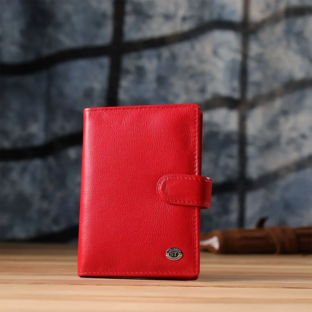 Красива обкладинка на документи для жінок з натуральної шкіри ST Leather 23118 червона - фото 9
