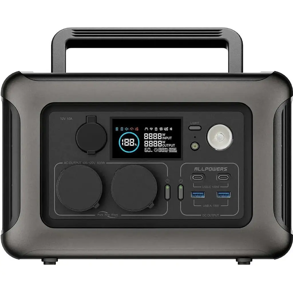 Зарядна станція ALLPOWERS R600 / 600 Вт / 299.52 Вт/ч / LiFePO4 (R600) - фото 2