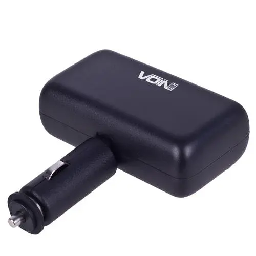 Автомобільний розгалужувач прикурювача VOIN 2 виходу 2USB 2400mA 12/24V Кутовий (SC-2004) - фото 5