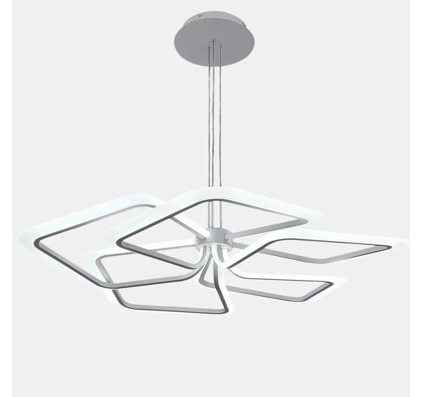 Велика біла підвісна LED люстра на 5 геометричних плафонів Artlight 2406-5DL-WH - фото 5