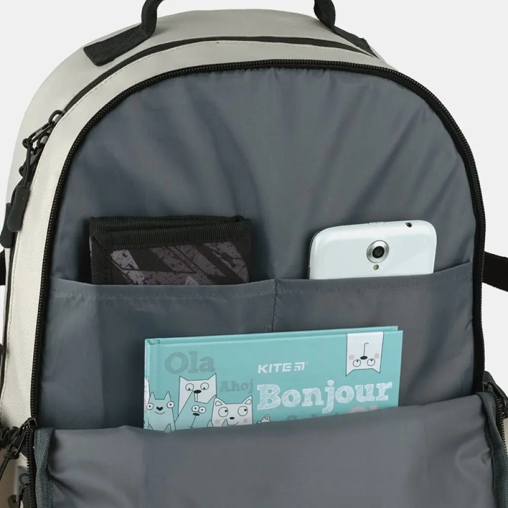 Рюкзак GoPack Education Teens 186 бежевый (GO25-186L-4) - фото 10
