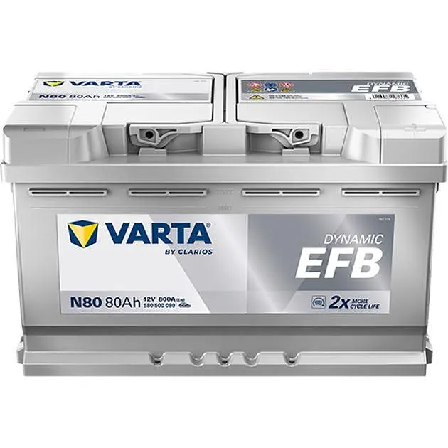 Автомобільний акумулятор VARTA Blue Dynamic EFB N80 6СТ-80Ah АзЕ 800A (EN) 580500080
