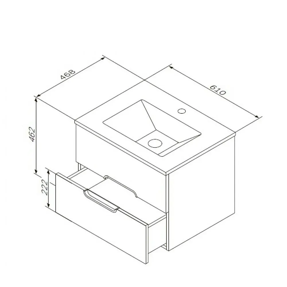Тумба з умивальником AM.PM Spirit 60 см M70-FUX0602-WC0602-38, Білий - фото 2
