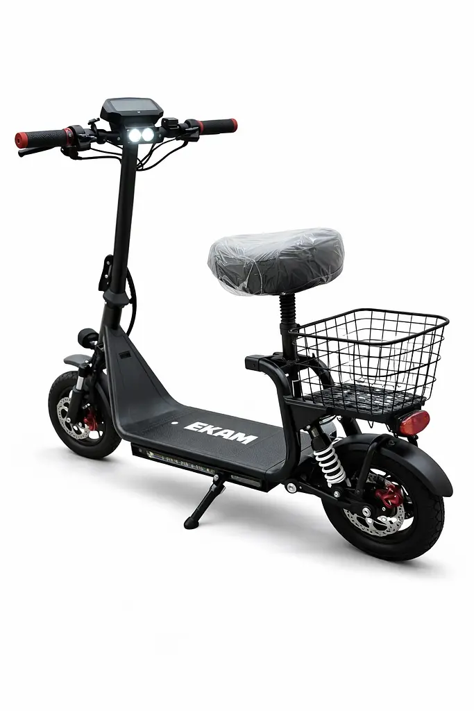 Электросамокат с сиденьем 14 дюймов EKAM-15 (1000W/48V/21Ah) Черный - фото 5