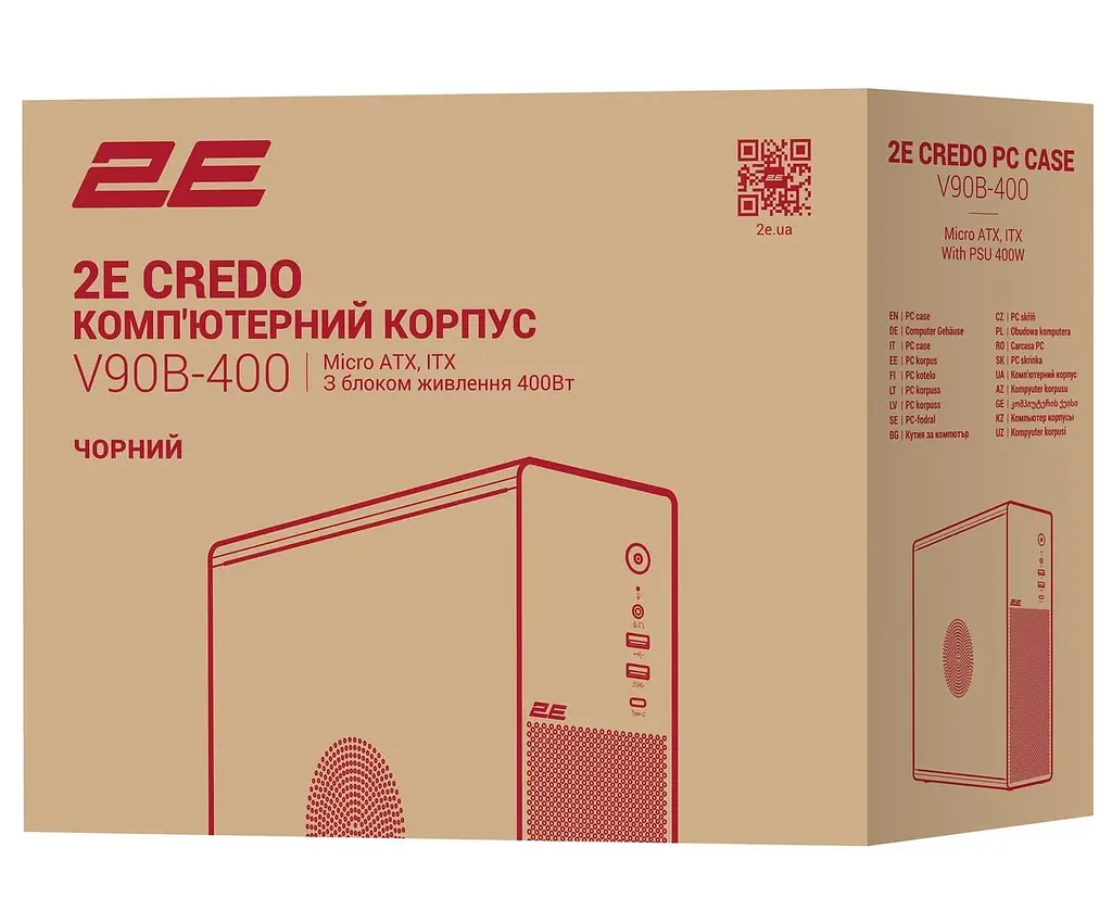 Корпус 2E Credo Slim V90B-400 з БЖ ATX400 Black (2E-V90B-400) - фото 12